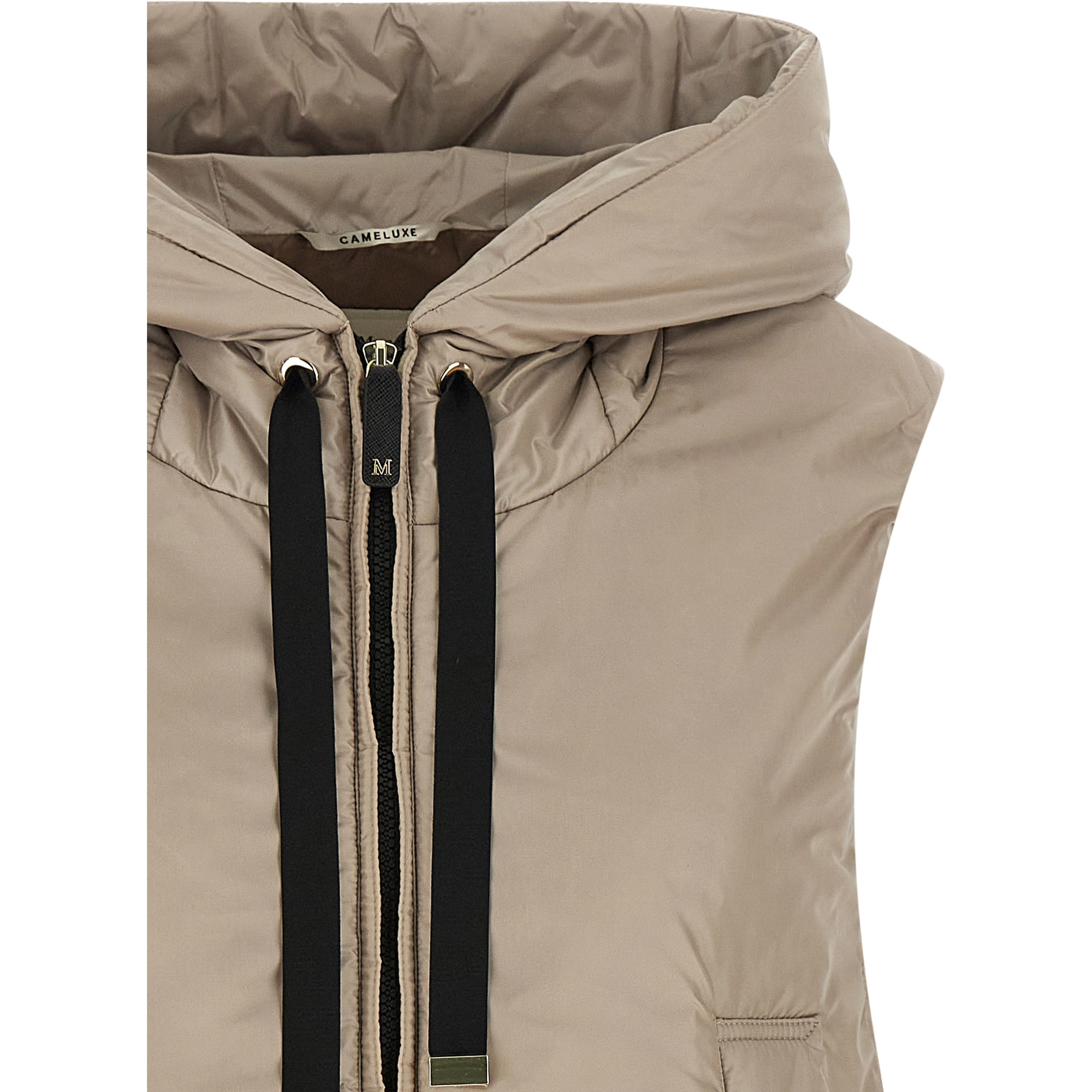 Beige Polyester Sleeveless Jacket