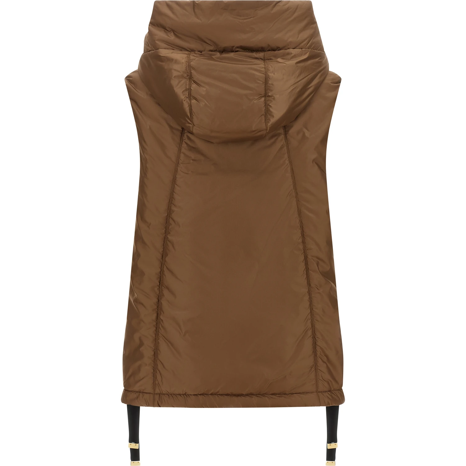Brown Polyester Sleeveless Jacket
