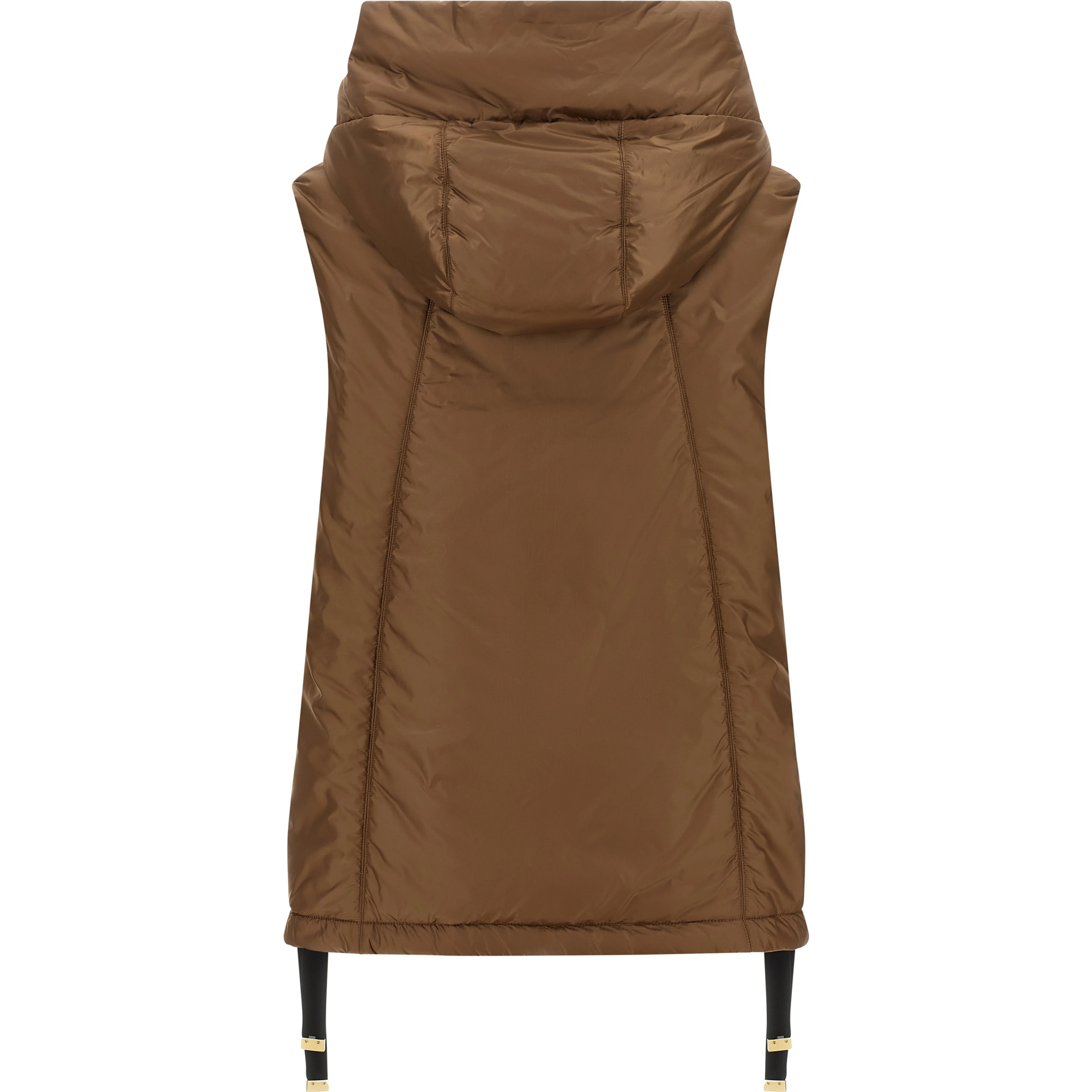 Brown Polyester Sleeveless Jacket