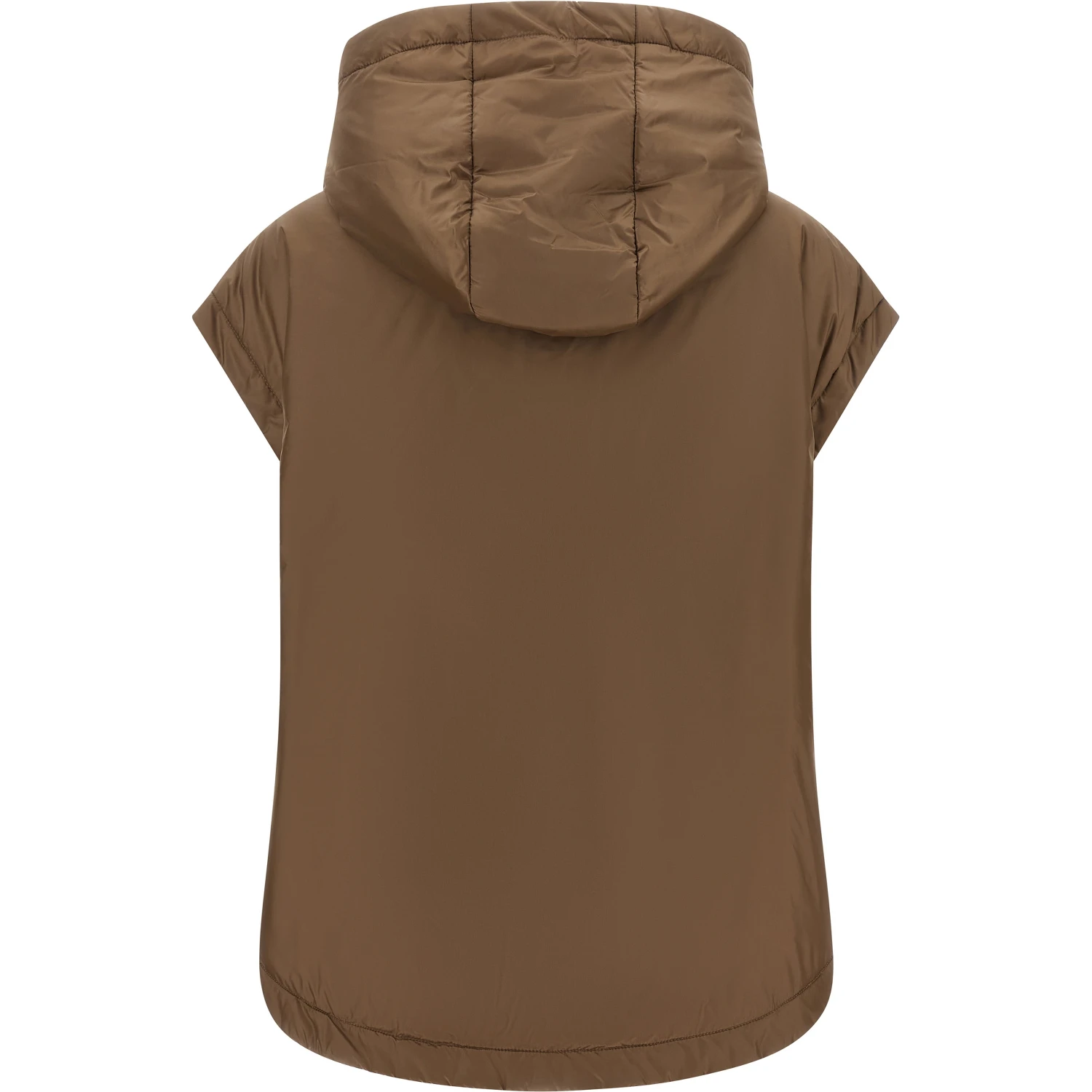 Brown Polyester Sleeveless Jacket