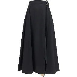 Black Wool Oves Aries Midi Skirt