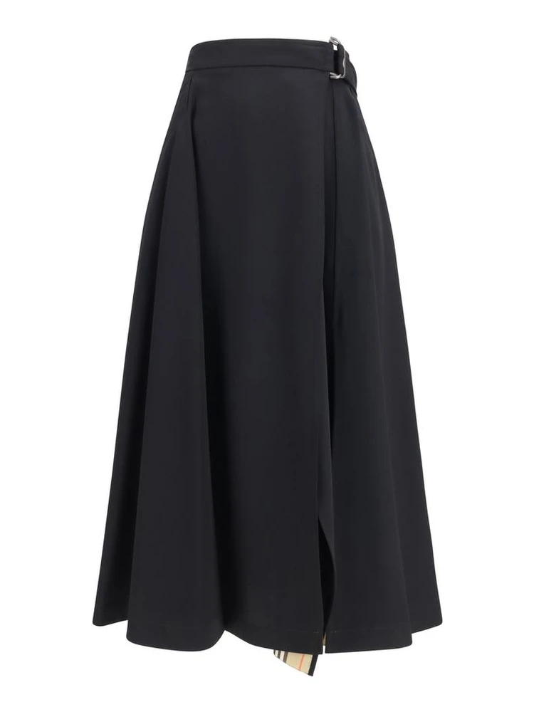 Black Wool Oves Aries Midi Skirt