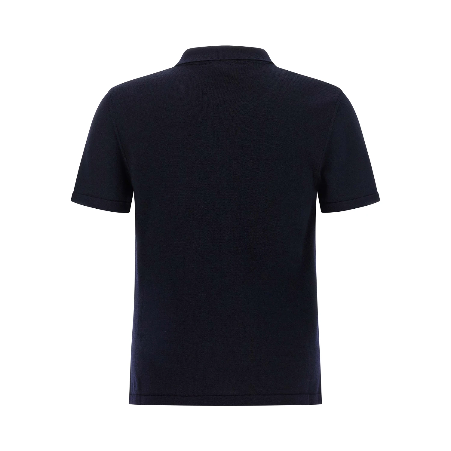 Blue Virgin Wool Polo Shirt