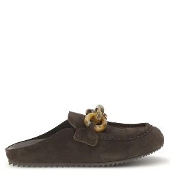 Brown Calf Leather Bos Taurus Mules
