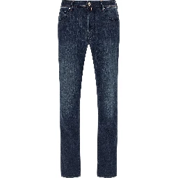 Blue Cotton Slim Fit Jeans
