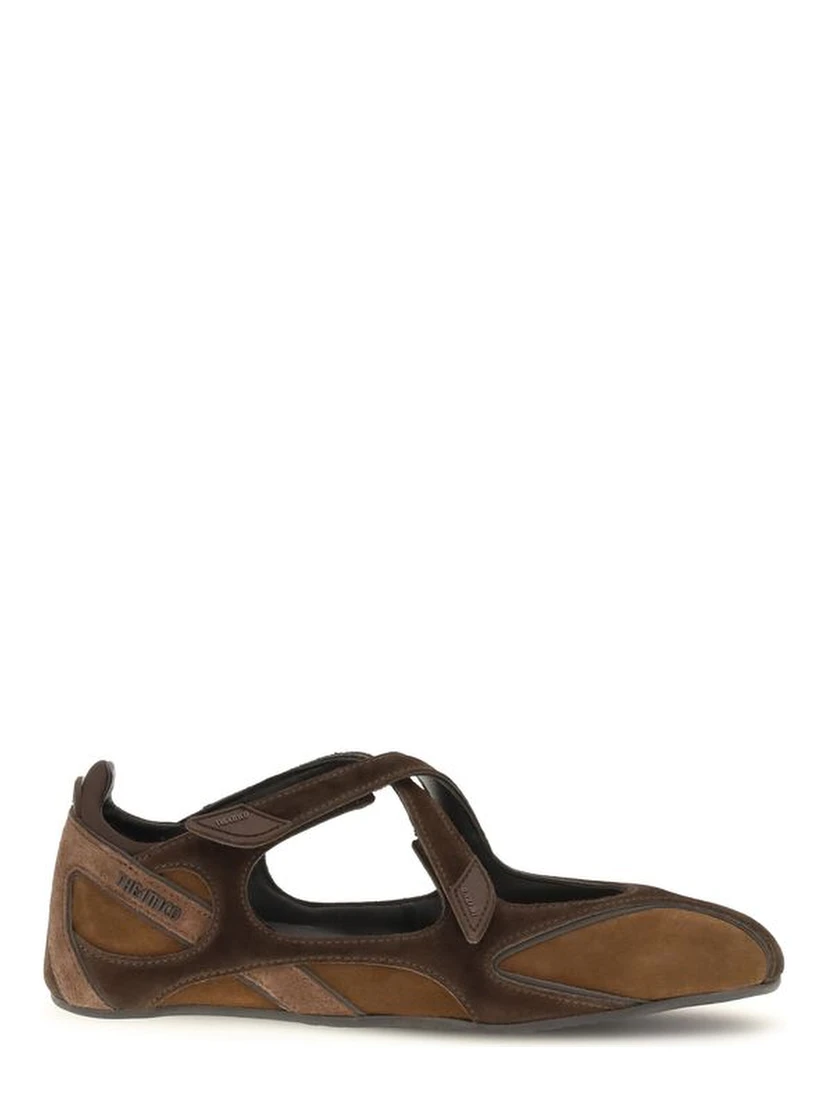 Brown Calf Leather Bos Taurus Ballet Flats