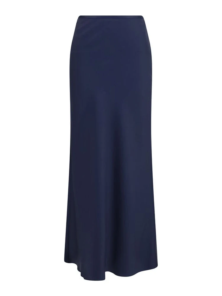Blue Silk Long Skirt