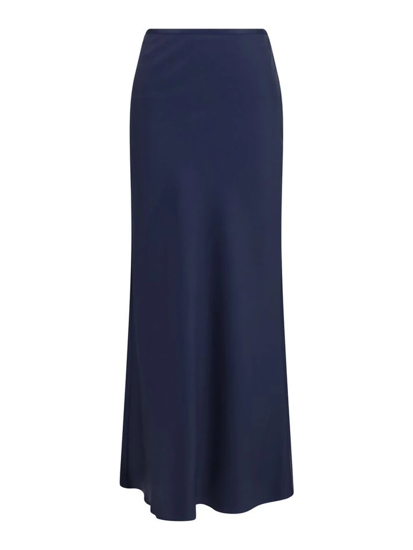 Blue Silk Long Skirt