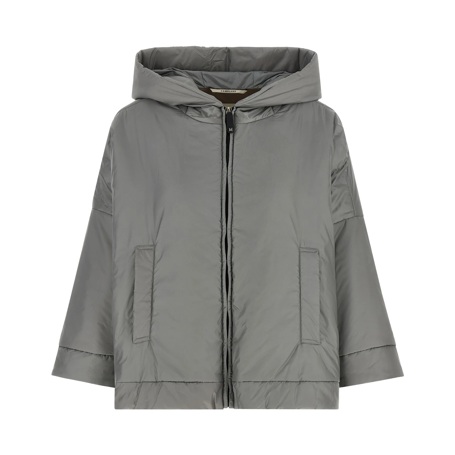 Gray Polyester Shell Jacket