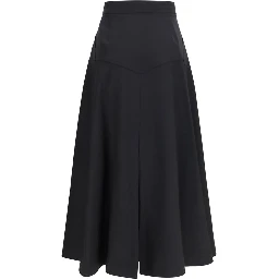 Black Wool Oves Aries Midi Skirt