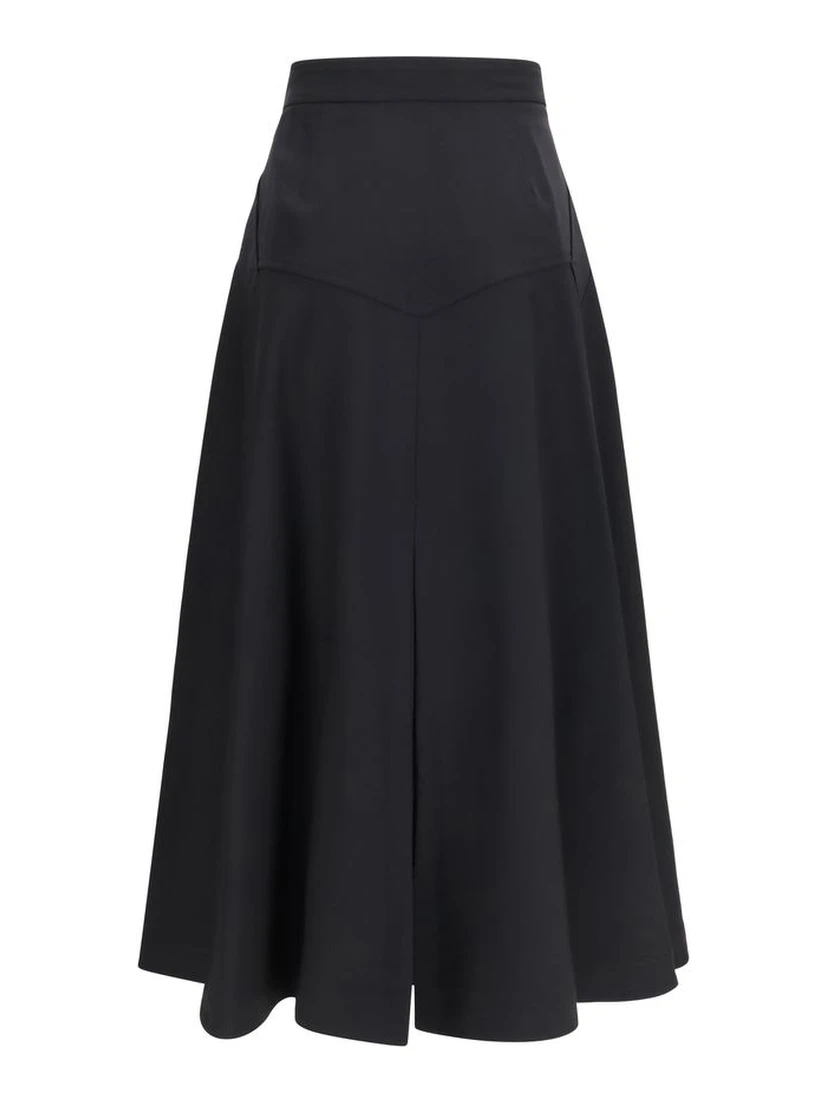 Black Wool Oves Aries Midi Skirt