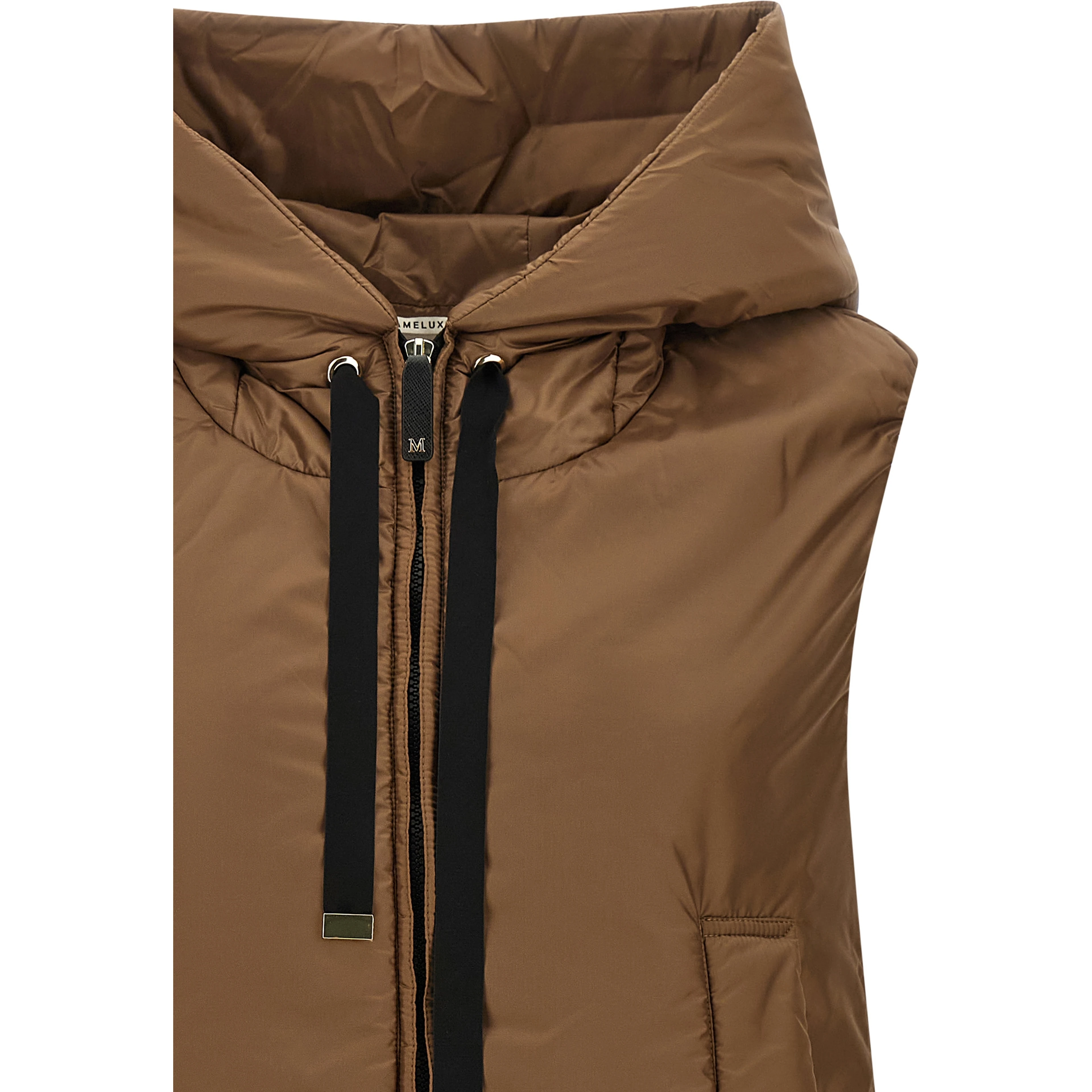 Brown Polyester Sleeveless Jacket