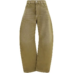 Brown Cotton Jeans Denim