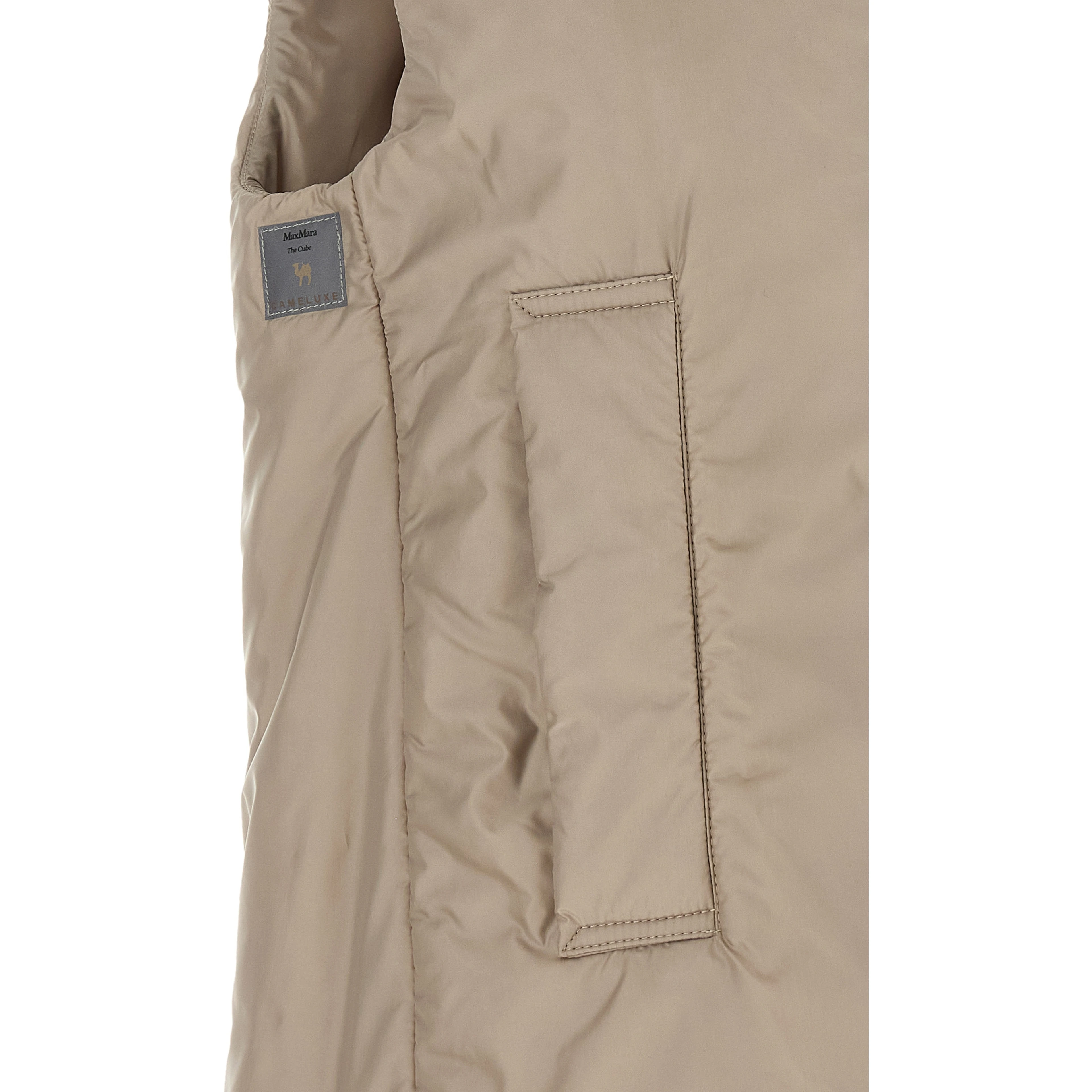 Beige Polyester Sleeveless Jacket