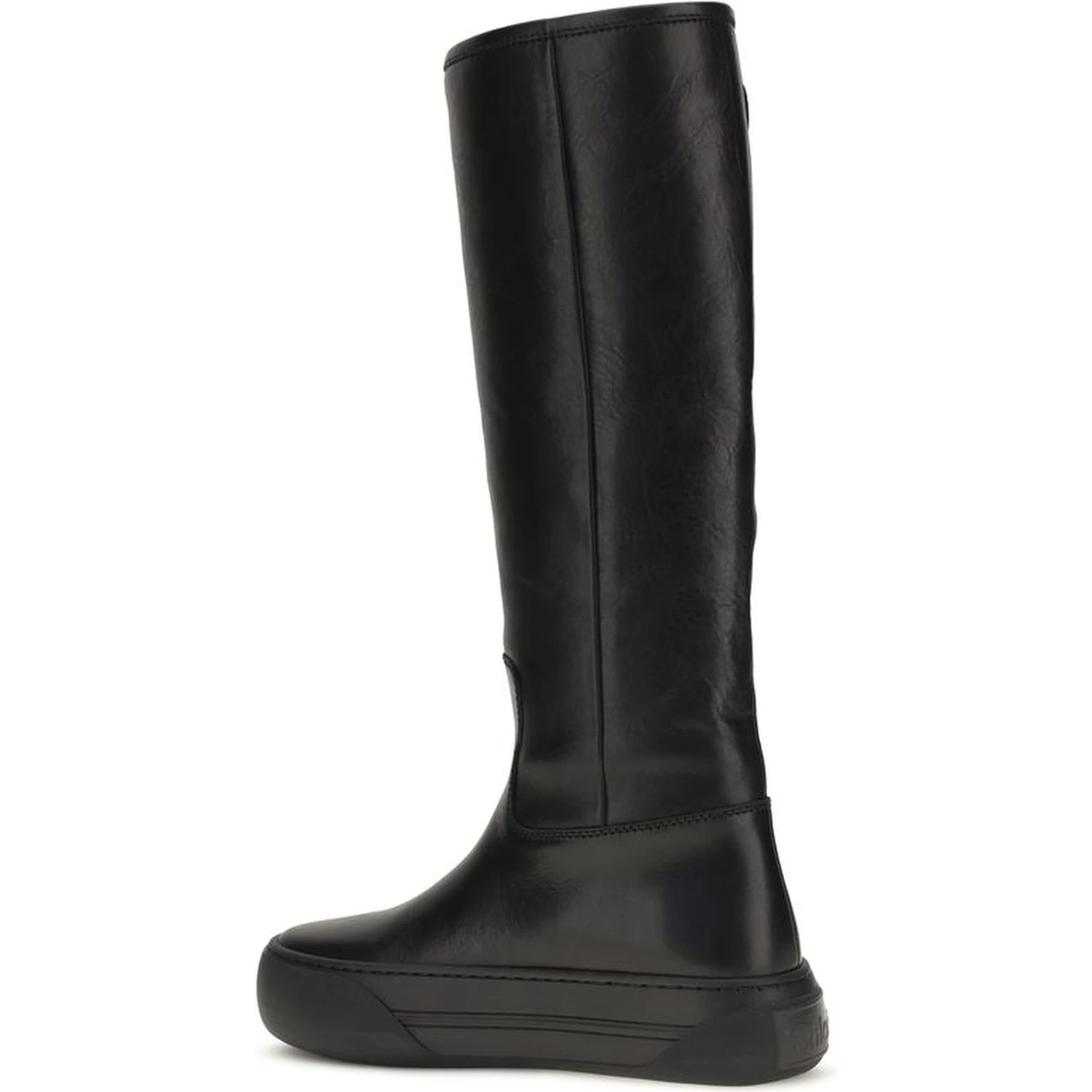 Black Calf Leather Bos Taurus Flat Boots