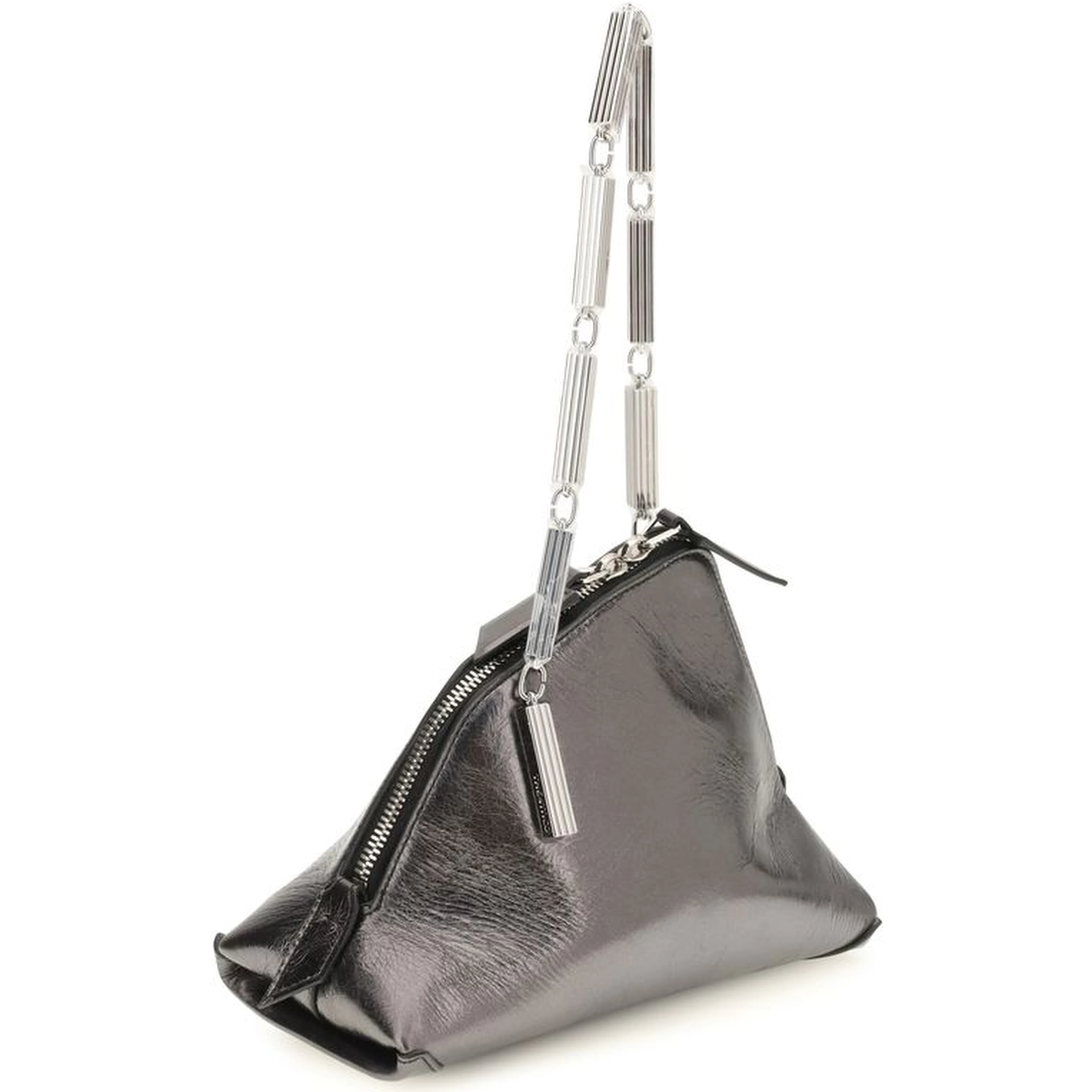 Silver Calf Leather Bos Taurus Handbag