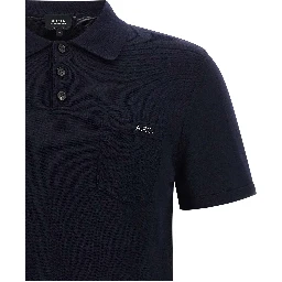 Blue Virgin Wool Polo Shirt