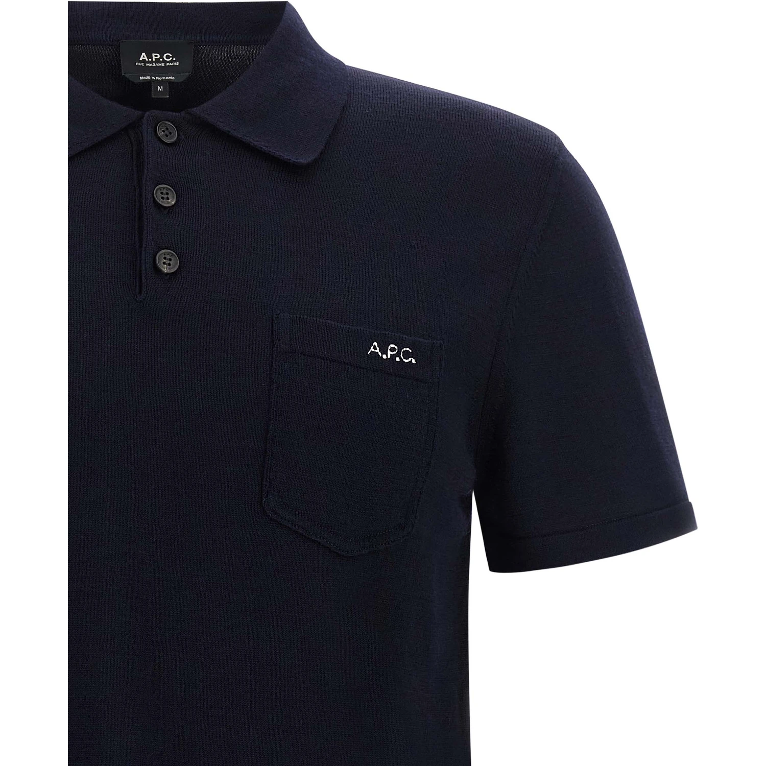 Blue Virgin Wool Polo Shirt