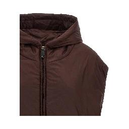 Bordeaux Polyester Sleeveless Jacket