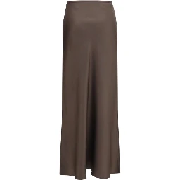 Brown Silk Long Skirt