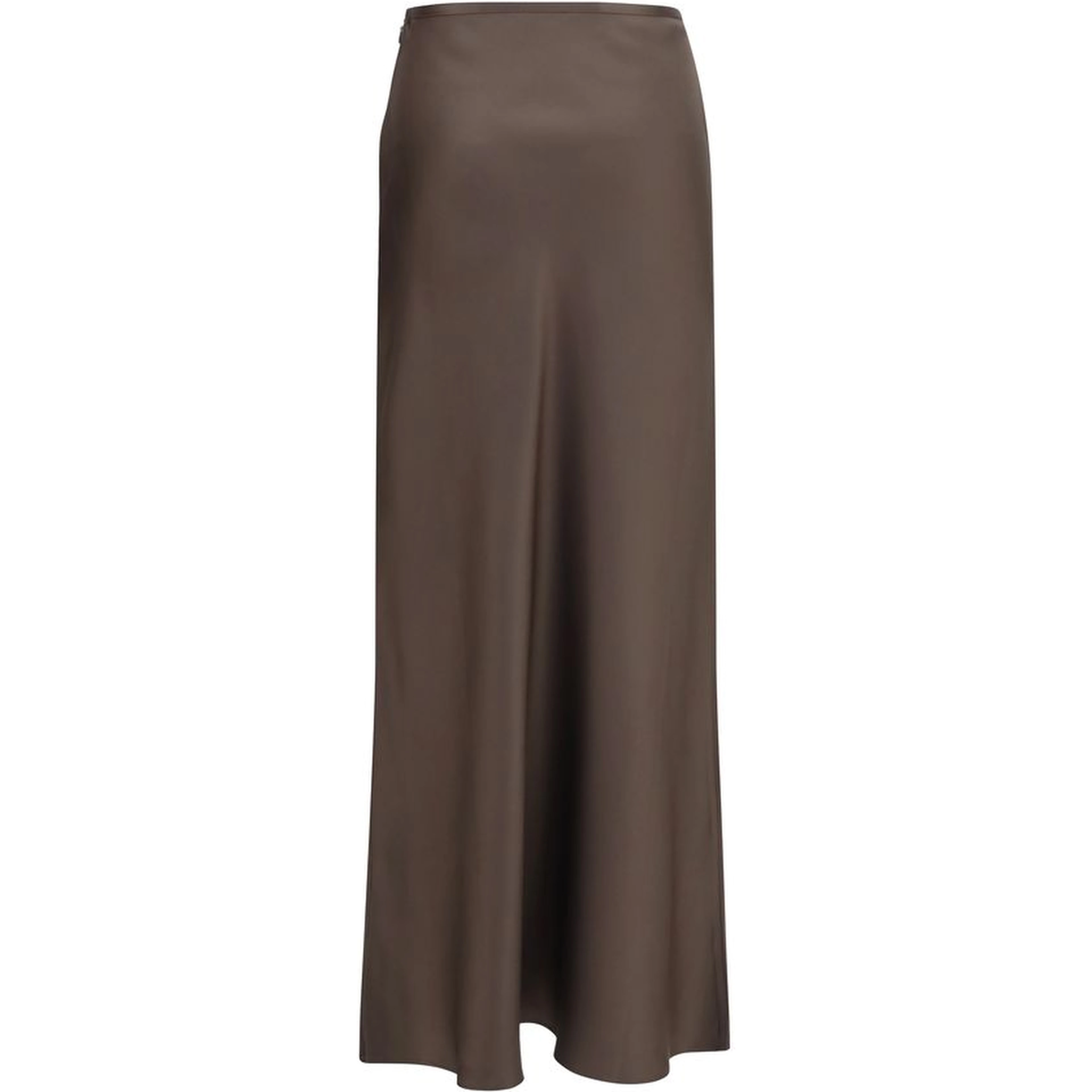 Brown Silk Long Skirt