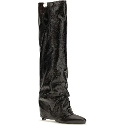 Black Calf Leather Bos Taurus Ankle Boots