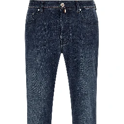 Blue Cotton Slim Fit Jeans