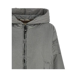 Gray Polyester Shell Jacket