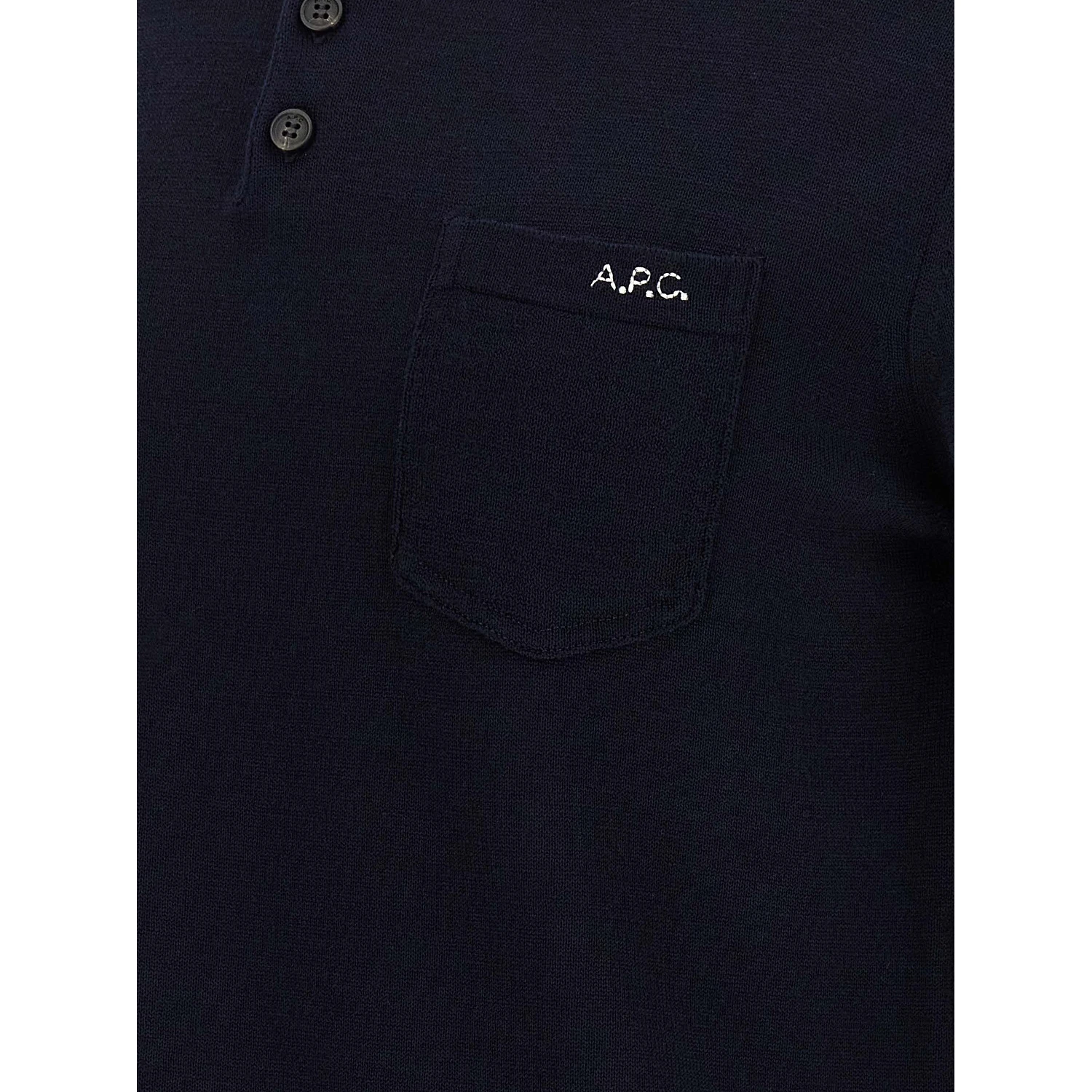 Blue Virgin Wool Polo Shirt