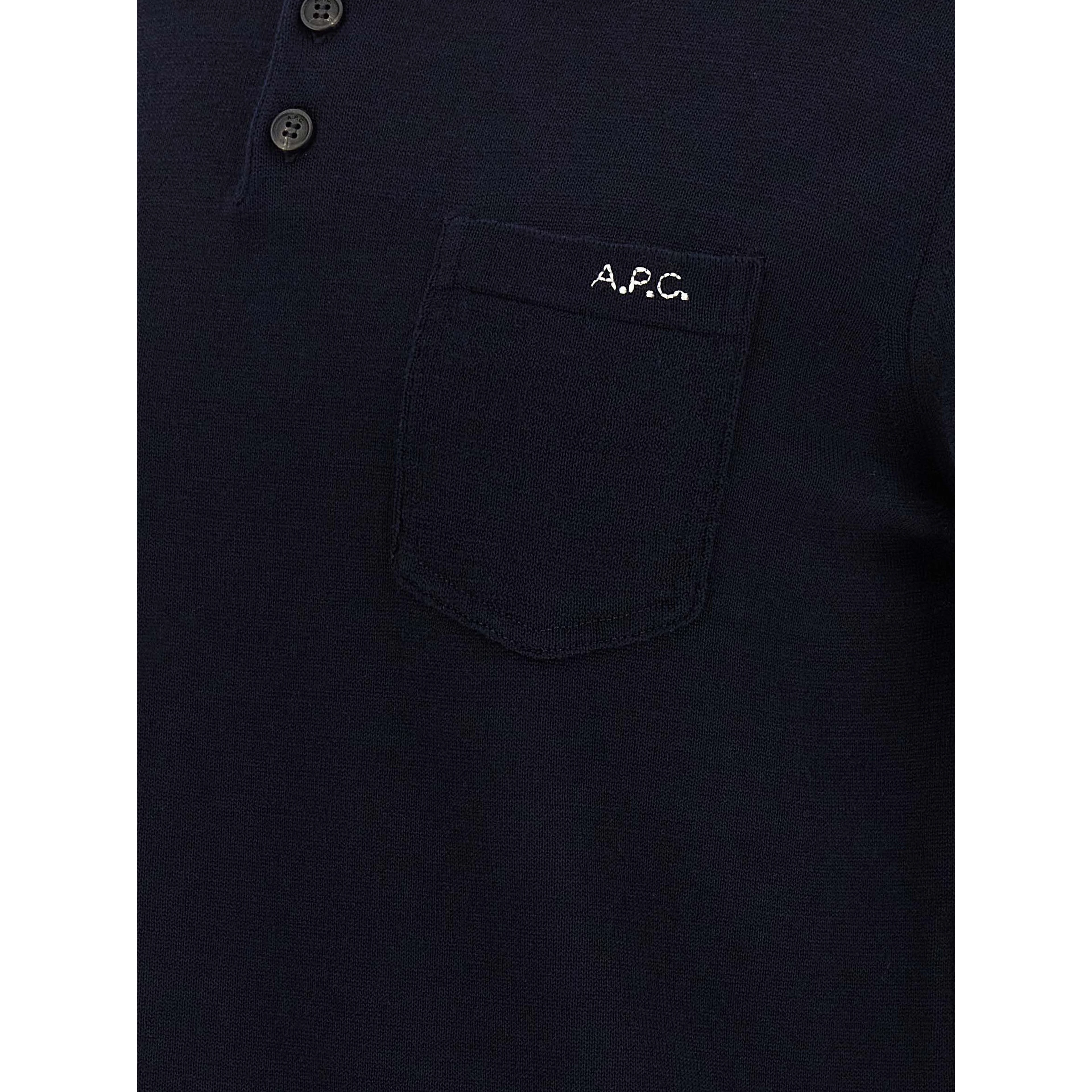 Blue Virgin Wool Polo Shirt