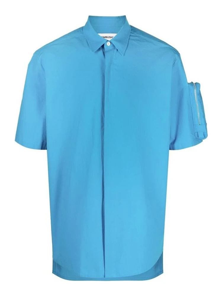Blue Cotton Shortsleeve Shirt