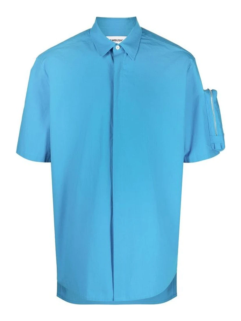 Blue Cotton Shortsleeve Shirt