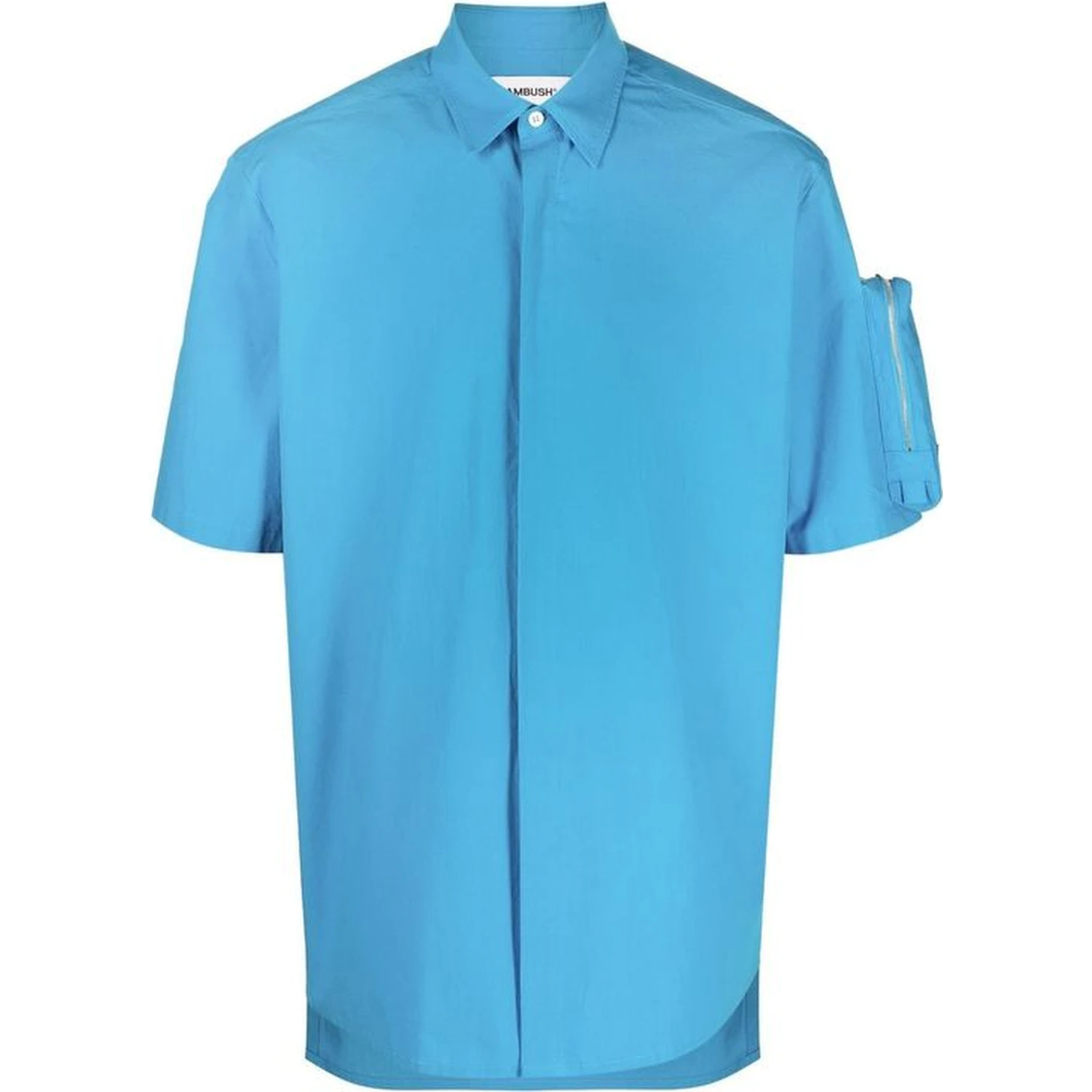 Blue Cotton Shortsleeve Shirt