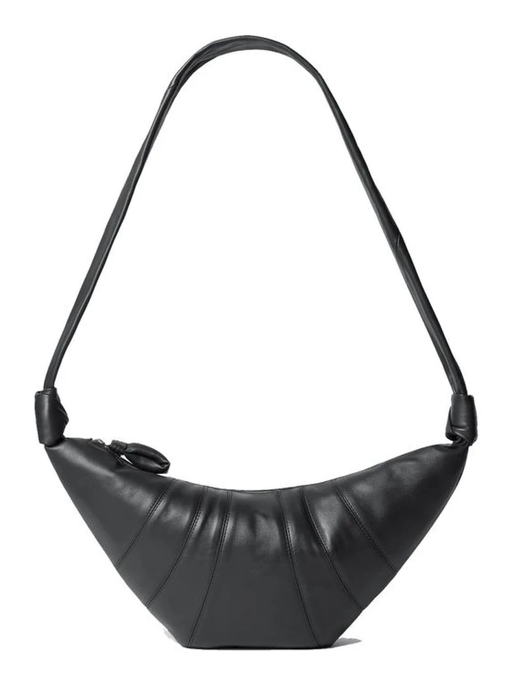 Black Lamb Leather Shoulder Bag
