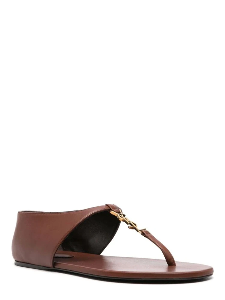 Brown Lamb Leather Flip-Flop Sandals alternative