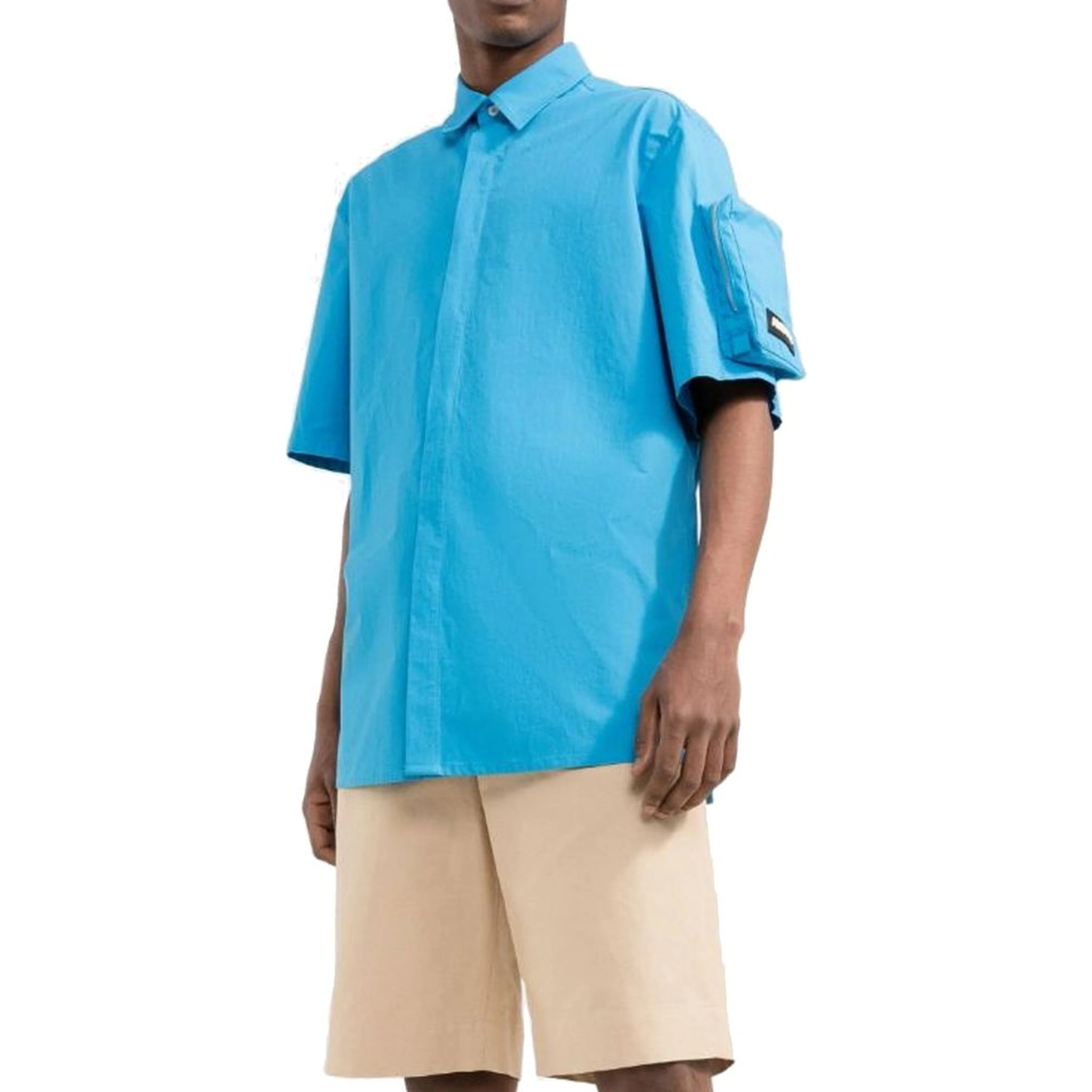 Blue Cotton Shortsleeve Shirt