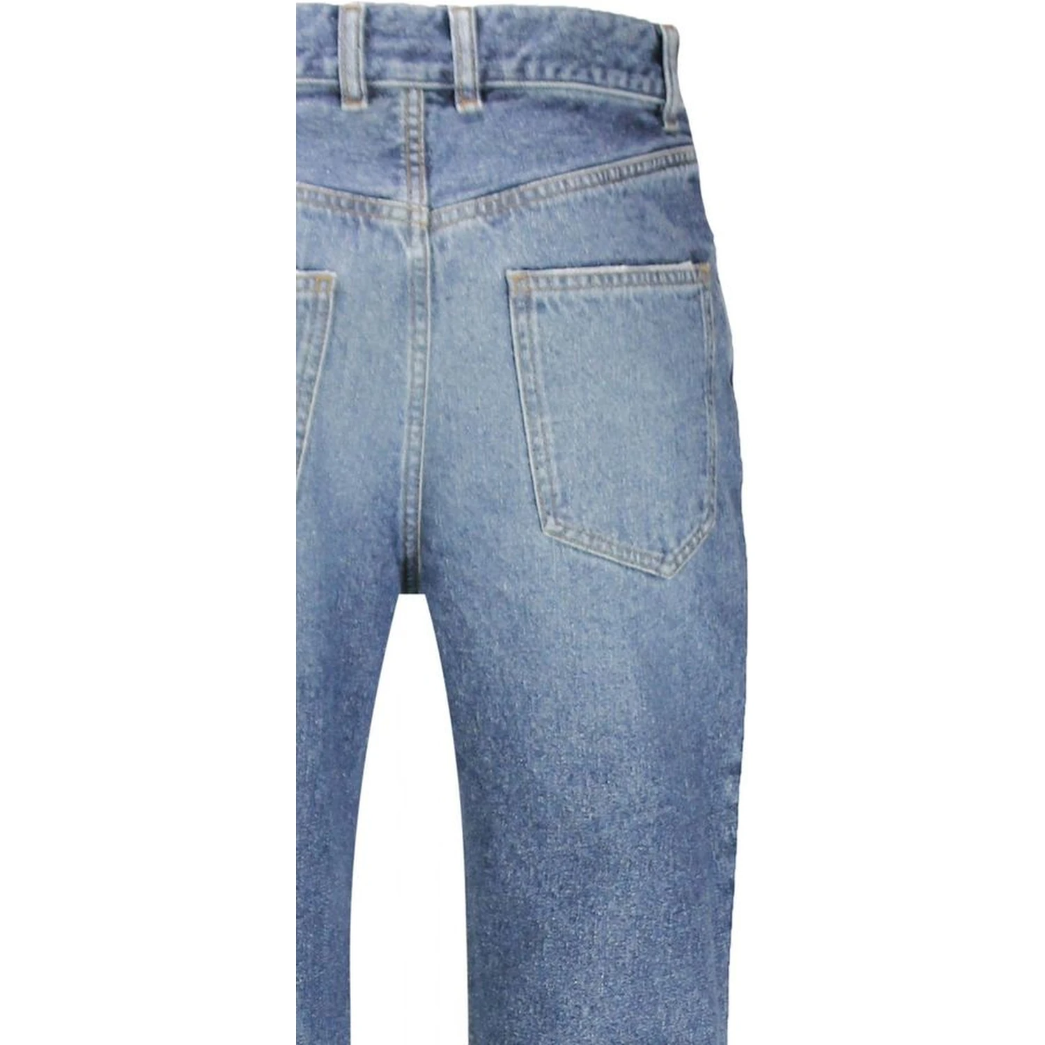 Blue Cotton Flared Jeans