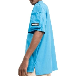 Blue Cotton Shortsleeve Shirt