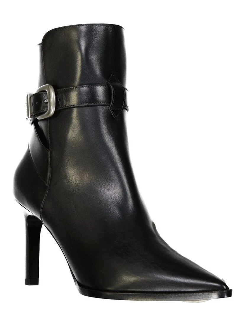 Black Calfskin High Heel Boots
