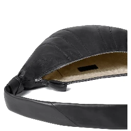 Black Lamb Leather Shoulder Bag