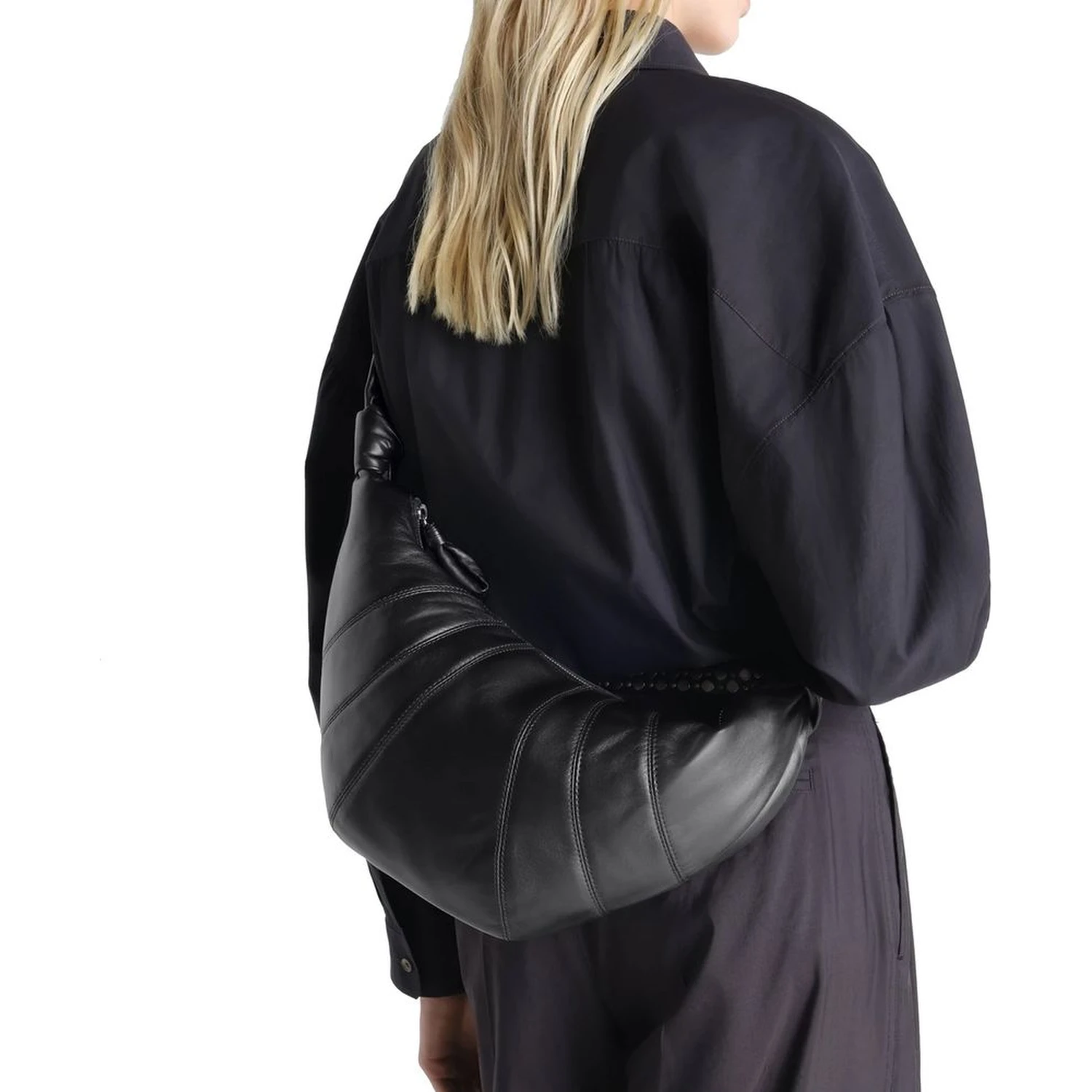 Black Lamb Leather Shoulder Bag
