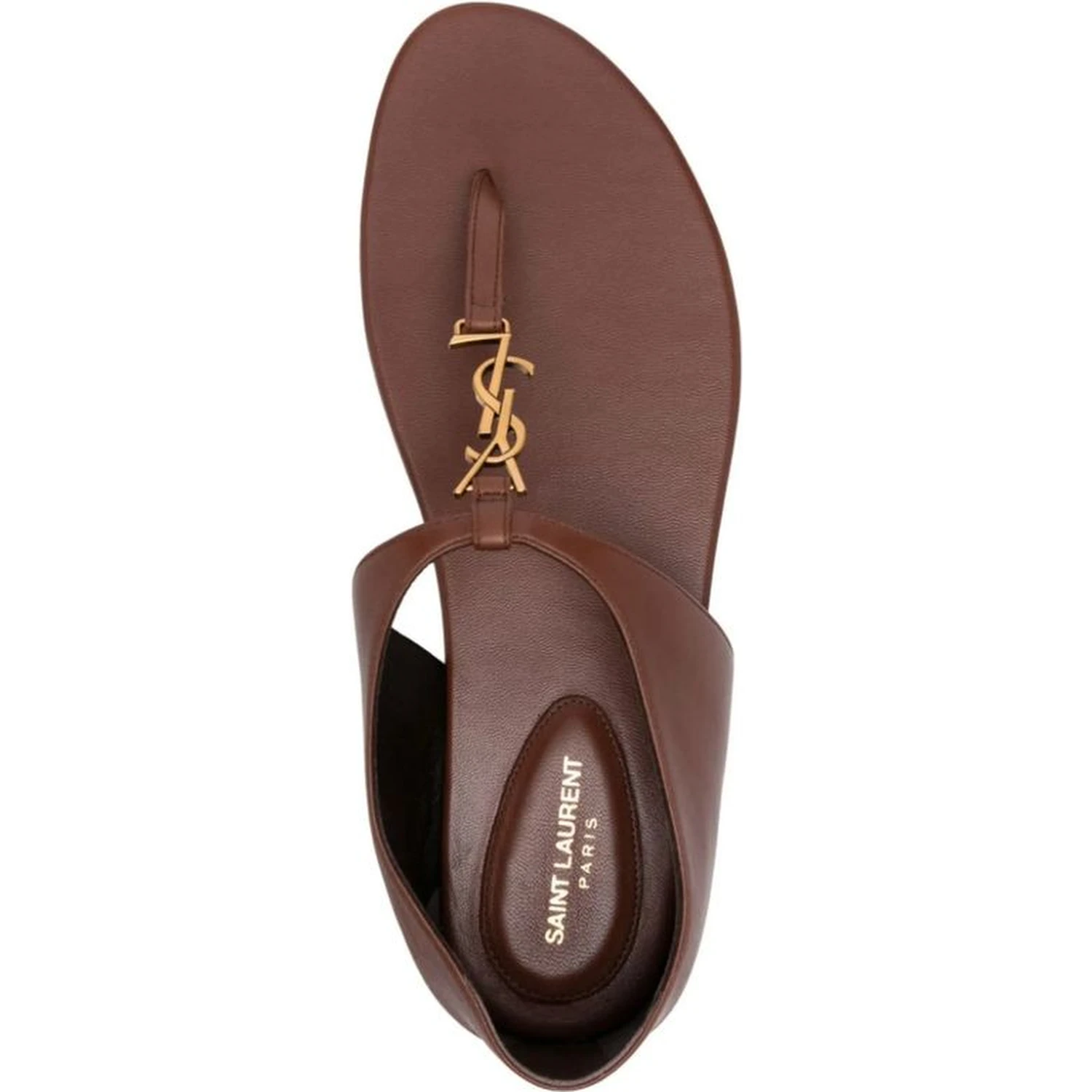 Brown Lamb Leather Flip-Flop Sandals