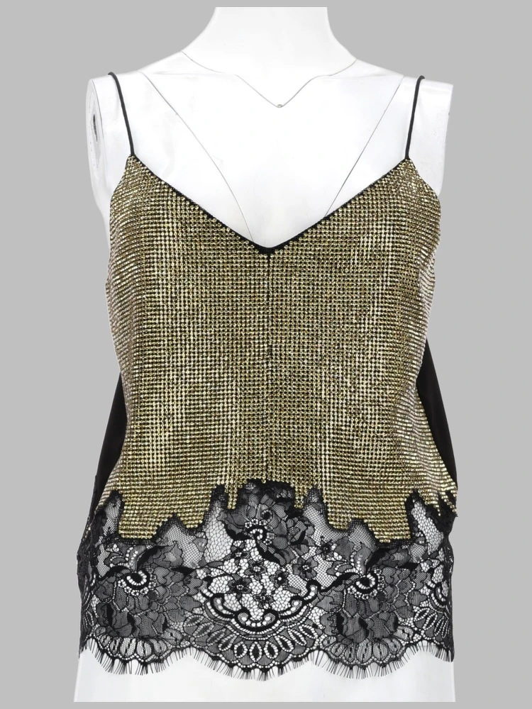 TOP CON PIZZO E CRISTALLI