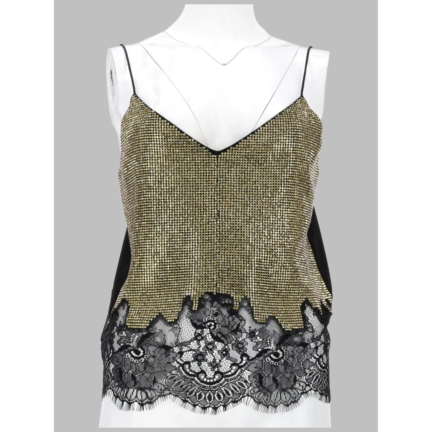 TOP CON PIZZO E CRISTALLI