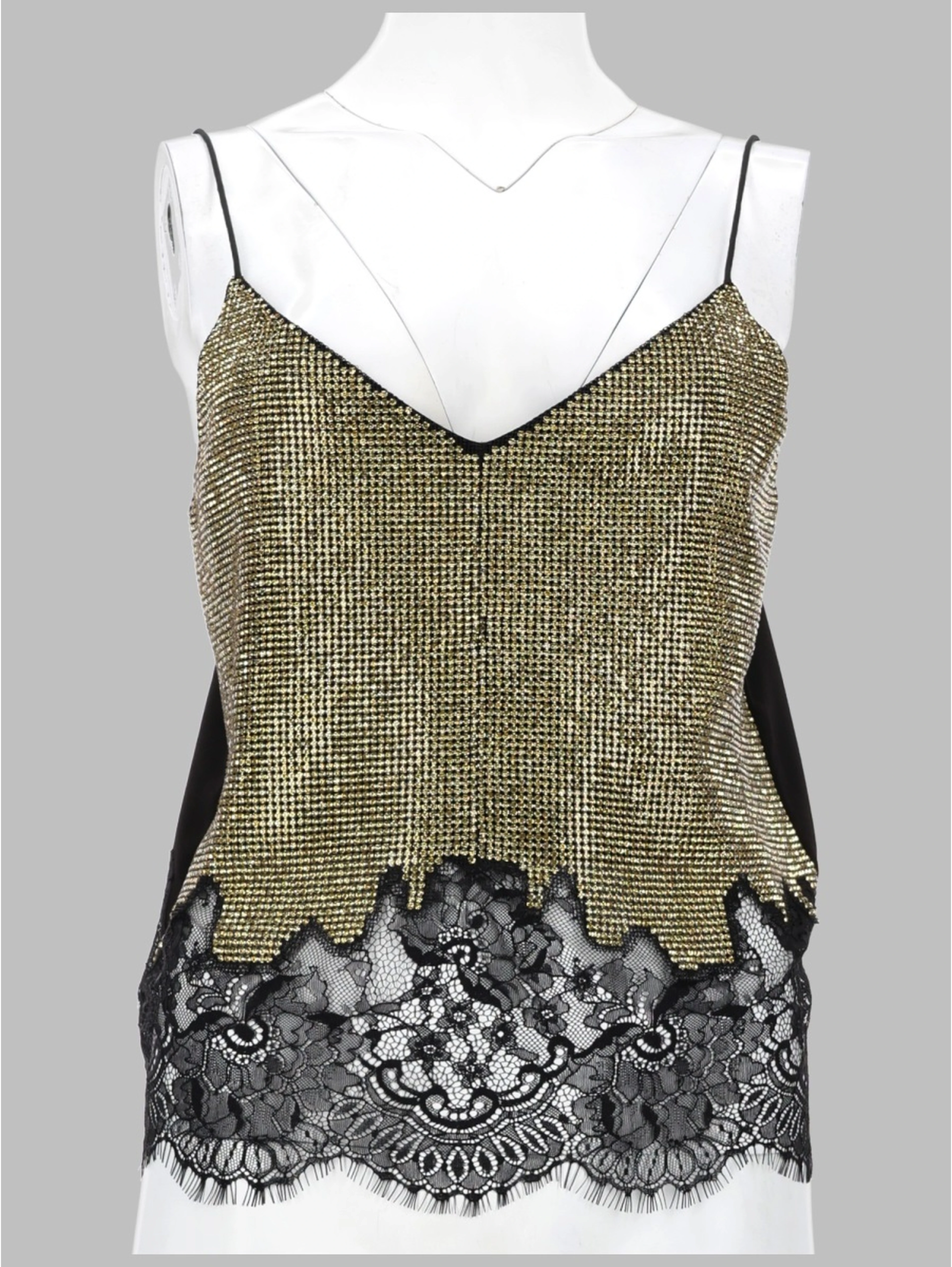 TOP CON PIZZO E CRISTALLI