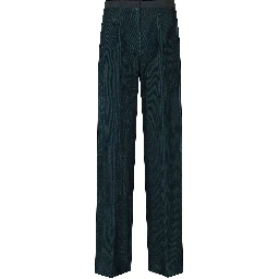 FLUID RIBBED VELVET HIGH WAIST PANTS