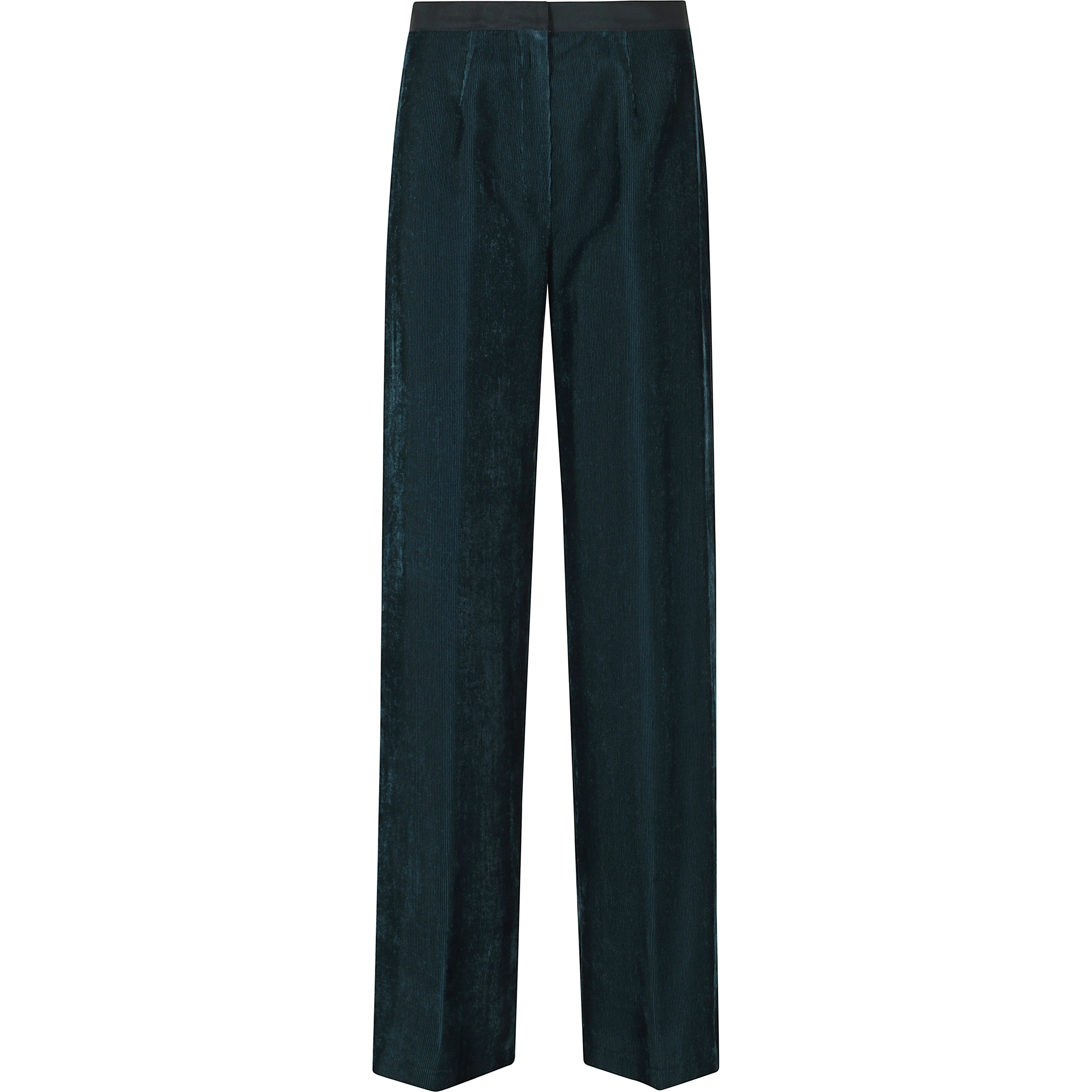 FLUID RIBBED VELVET HIGH WAIST PANTS