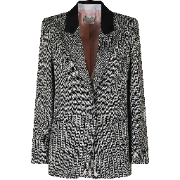 VELVET COLLAR JASP CHEVRON BLAZER