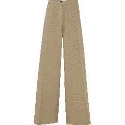 FLUID COTTON TWILL WIDE LEG PANTS