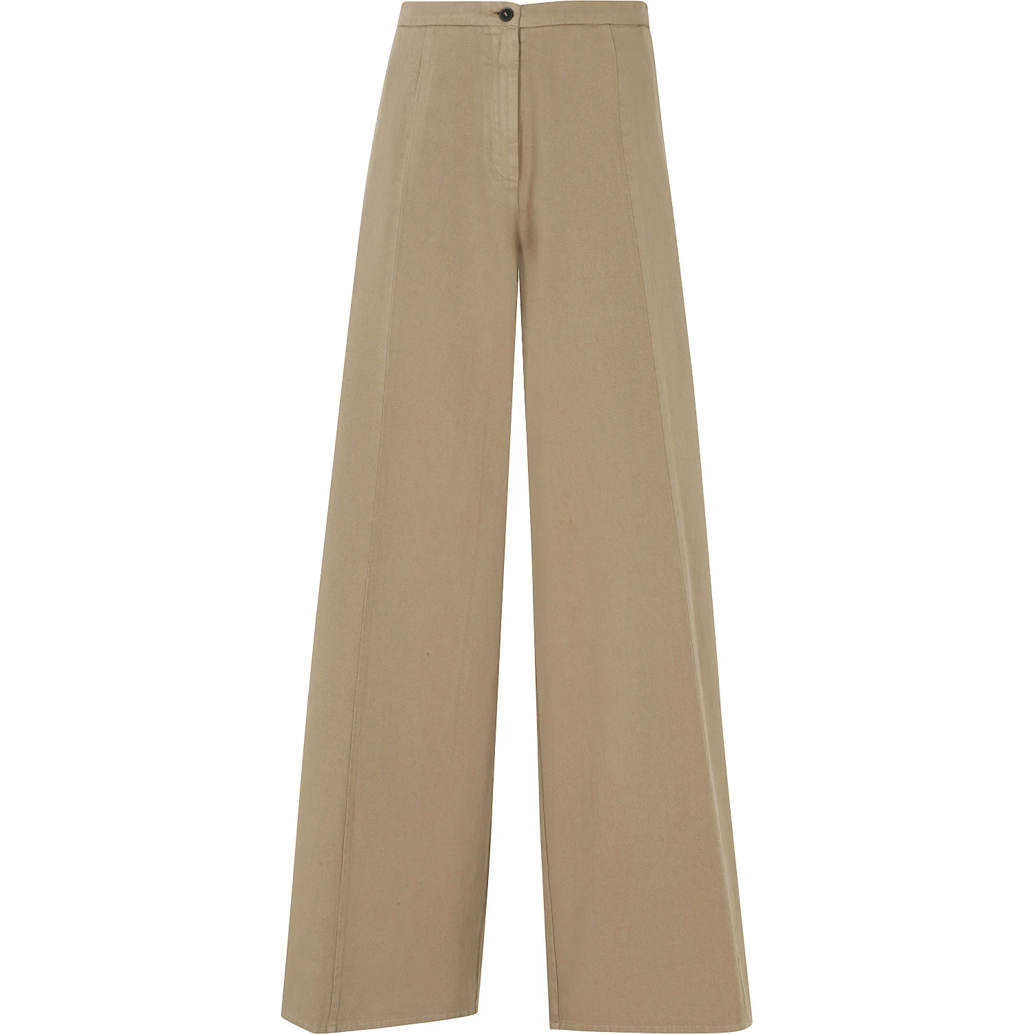 FLUID COTTON TWILL WIDE LEG PANTS